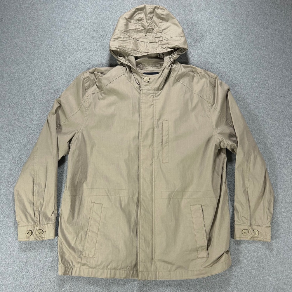 Dockers Hooded Field Jacket Mens XL Tan Utility Casual Classic